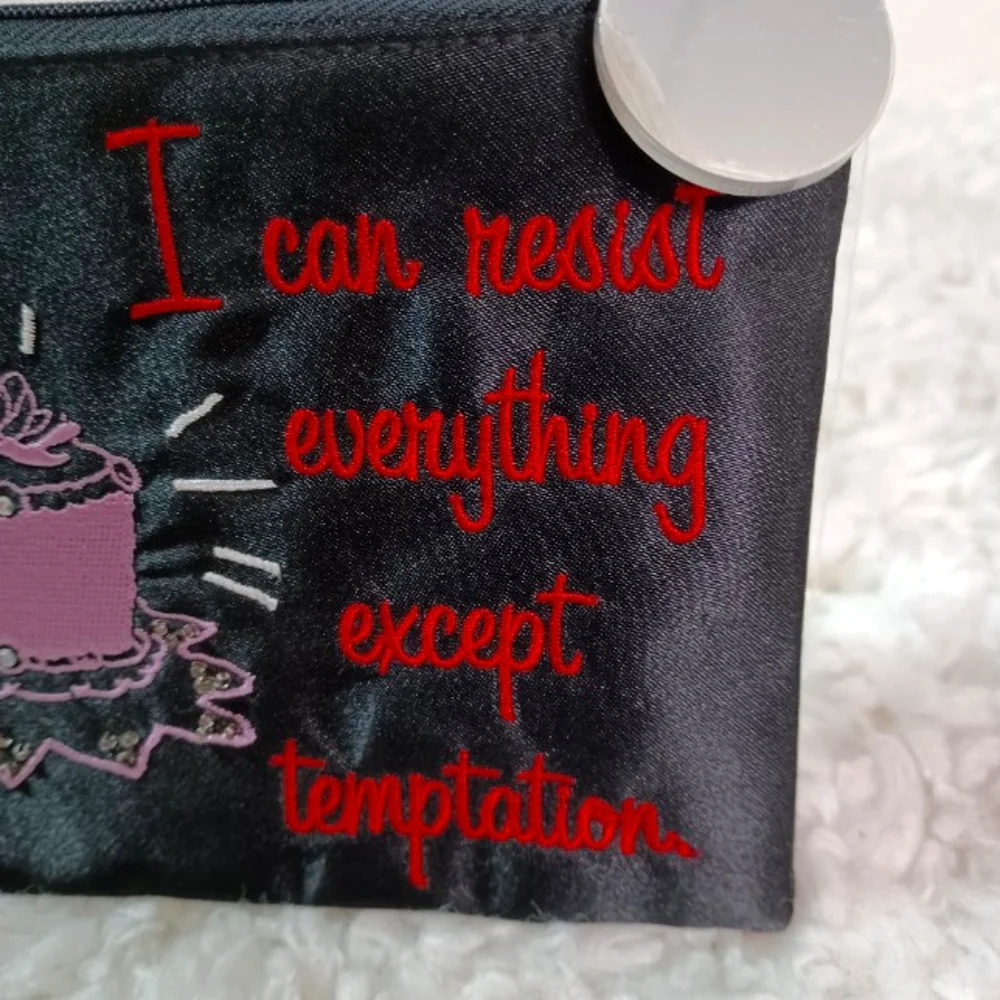 Two's Company Small Pouch, Black/ Red/ Multi colors